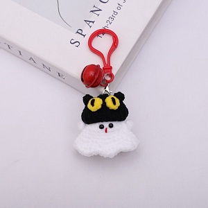 Брелок мягкий "Призрак в шапочке" котик