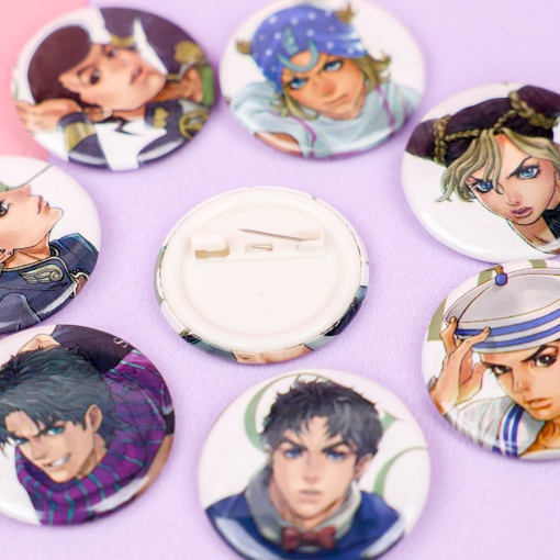 Набор круглых значков "JoJo" 32 мм (8шт)