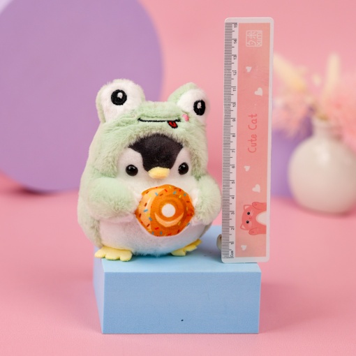 Мягкий брелок "Пингвин в костюме лягушки" 10 см