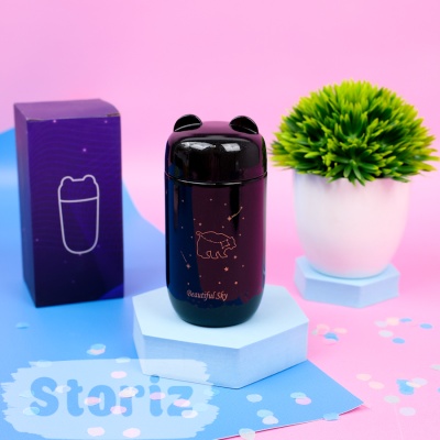 Термос "Star bear" черный, 220мл оптом