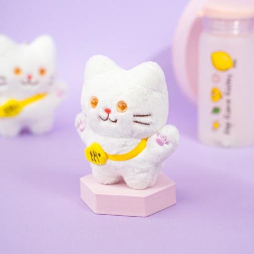 Мягкий брелок "Котик" белый, 12 см