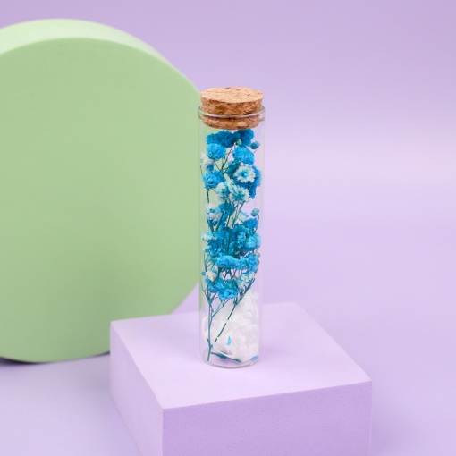 Цветок в пробирке "Гипсофила" 12 см, синий оптом