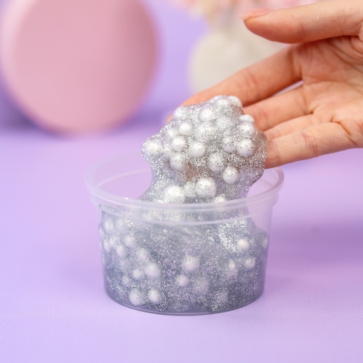 Слайм "Венти" серебряные блёстки + шарики, 150 гр. STORIZ