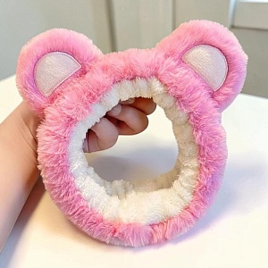 Повязка для волос "Bear ears" бело-розовый