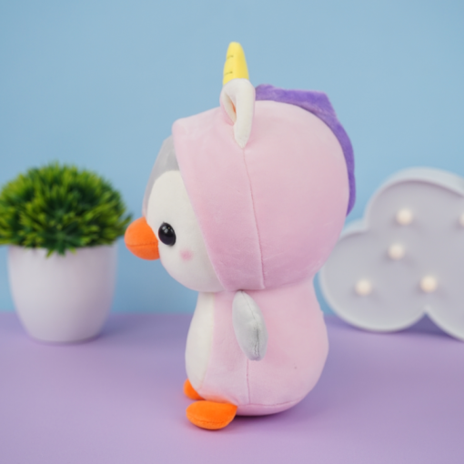 Мягкая игрушка "Пингвин в шапочке" розовый, 30 см