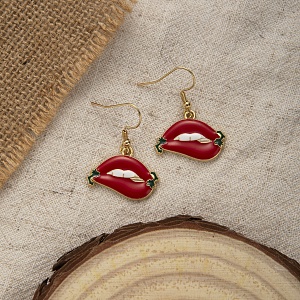 Серьги "Lips" красный