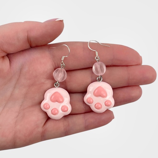 Серьги "Лапка" розовый
