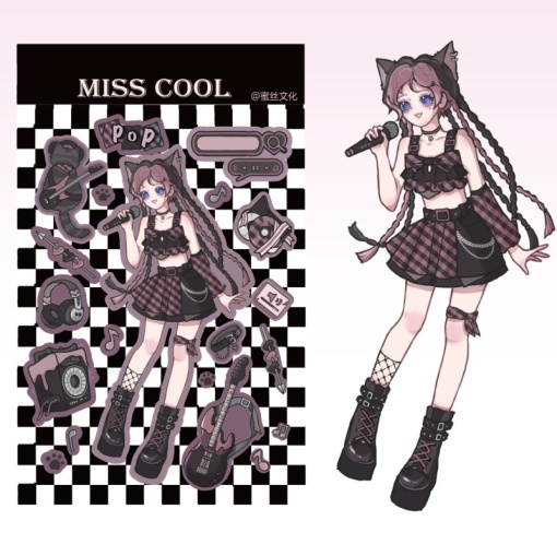 Набор наклеек "Miss Cool" pop, 158x115 мм