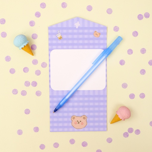 Конверт-открытка "Bear" №01, синий