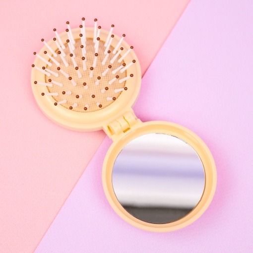 Расческа складная с зеркалом "Мишка" №2, 6,5х7,2см