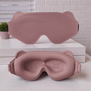 Маска для сна "3D" с ушками, темно-розовый
