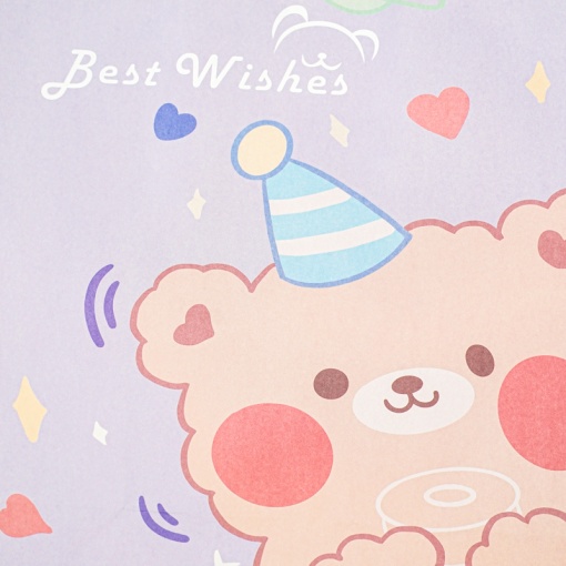 Подарочный пакет "Медвежонок" сиреневый, 27x21x11 см