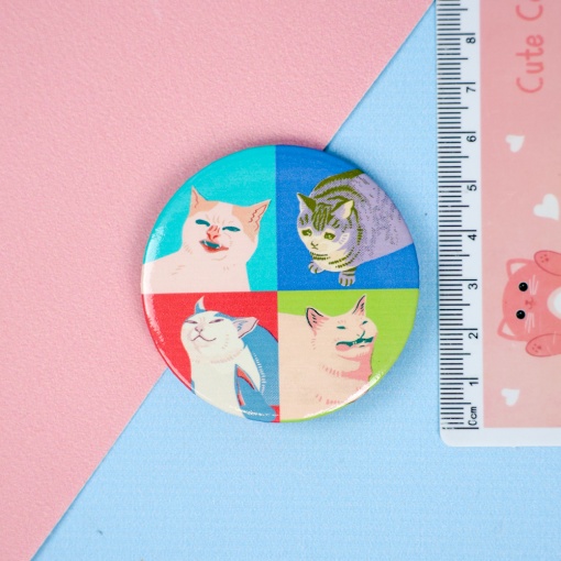 Значок круглый "Котики" №1, 56мм