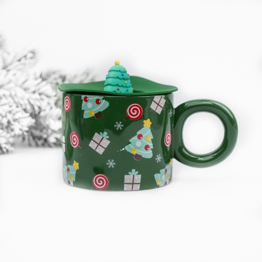 Кружка "НГ Ёлка" зеленый, 400 мл оптом со склада!